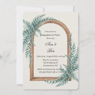 Fern Greenery Wooden Arch Engagement Party Invitation