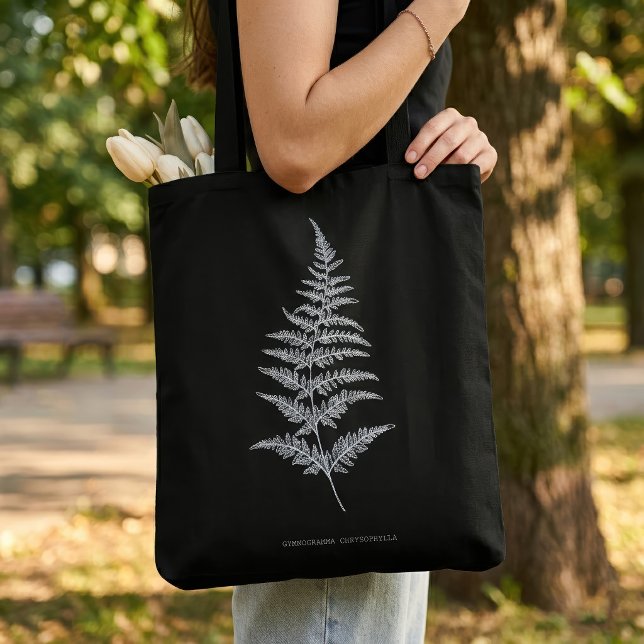 Fern - Gymnogramma Chrysophylla. X-ray effect – 01 Tote Bag (Golden Fern Frond, Gymnogramma Chrysophylla. Tote Bag)