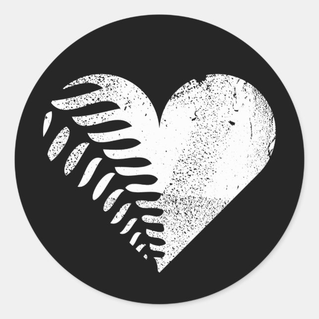 Fern Heart Dark Classic Round Sticker (Front)