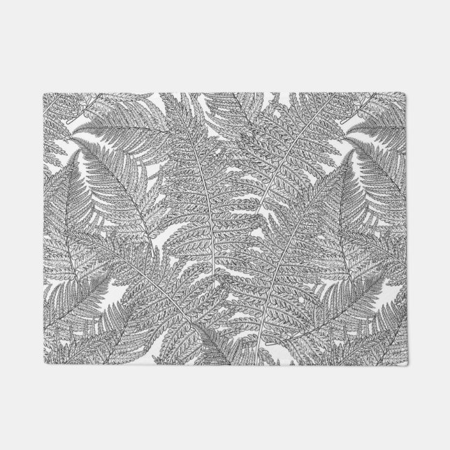 Fern in black and white doormat (Front)