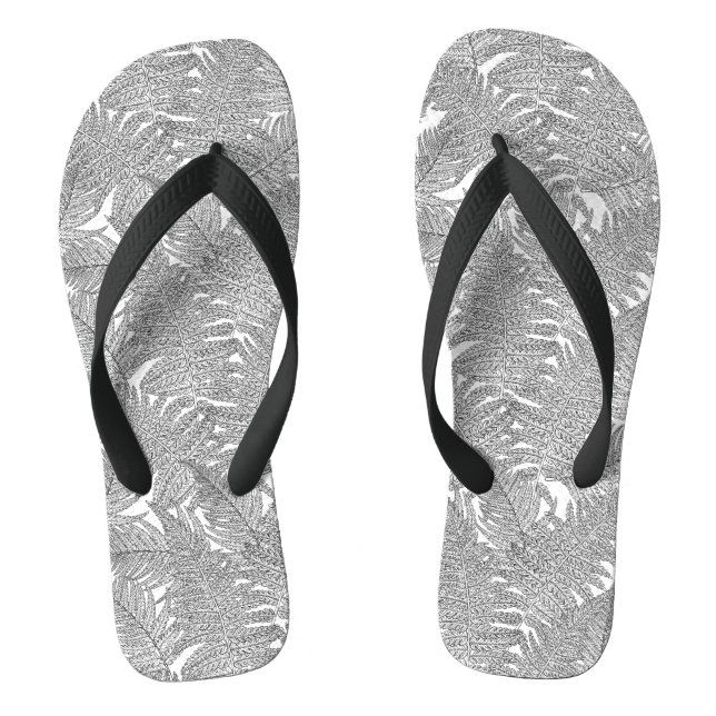 Fern in black and white thongs (Footbed)