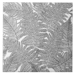Fern in green ceramic tile