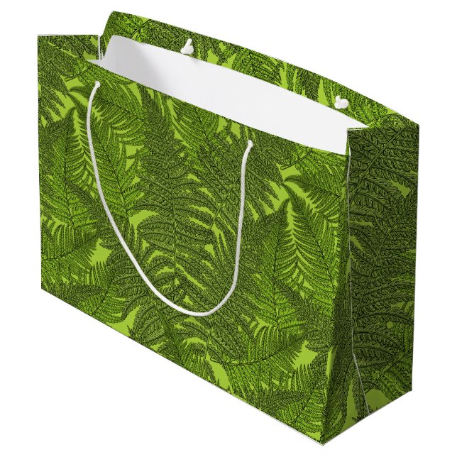 Fern in green large gift bag (Back Angled)