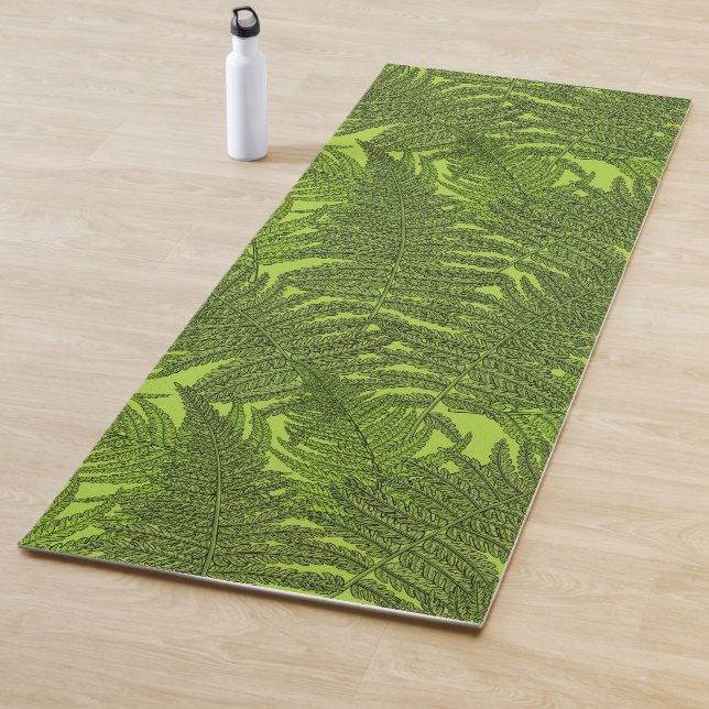 Fern in green yoga mat (In Situ)