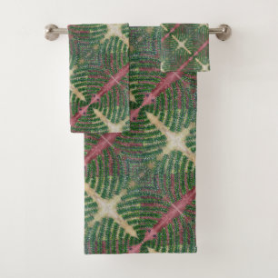 Fern leaf bath towel set