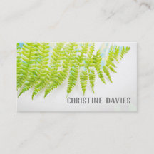 Fern leaf, exotic plant, floral business card