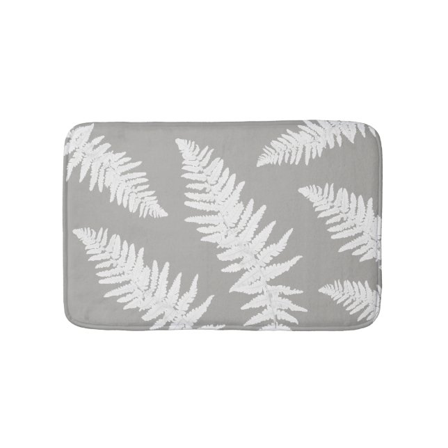 Fern Leaf Grey Botanical Bath Mat (Front)