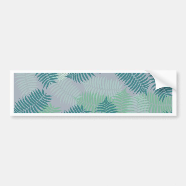 fern leaves pattern on light gray bumper sticker (Front)