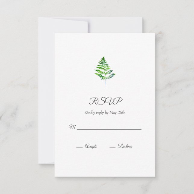 Fern Leaves RSVP Card (Front)