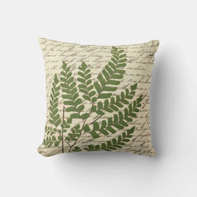 Fern on Script Pillow 1 (Front)