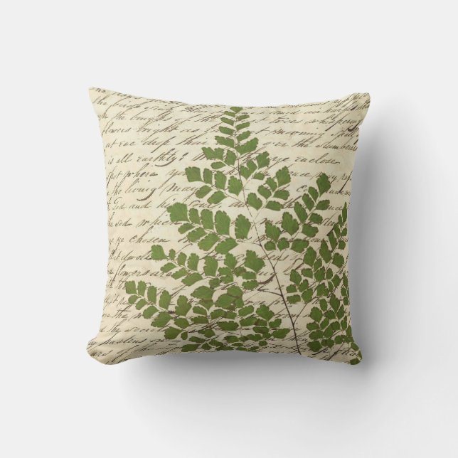 Fern on Script Pillow 2 (Front)