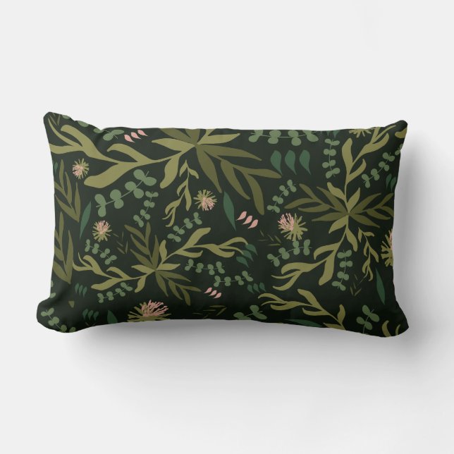 Fern Pattern Cushion, Botanic, Nature Lumbar Cushion (Front)