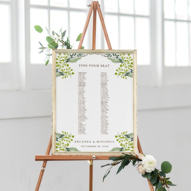 Fern Pepper Tree Leaves Wedding Seating Chart  (Creator Uploaded)