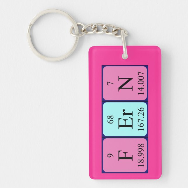 Fern periodic table name keyring (Front)