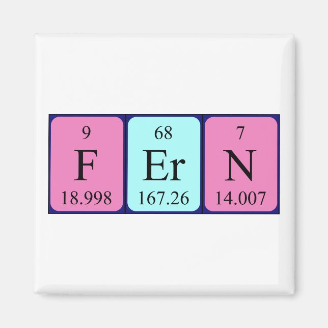 Fern periodic table name magnet (Front)