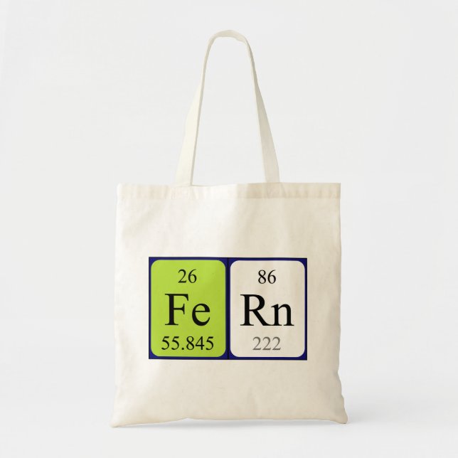 Fern periodic table name tote bag (Front)