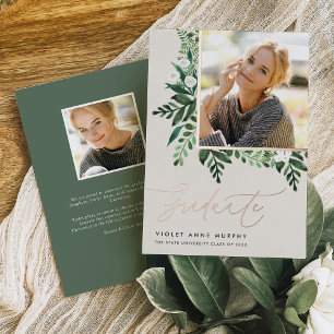 Fern Photo Graduation Announcement