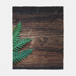 Fern plant wood small fern grunge fleece blanket