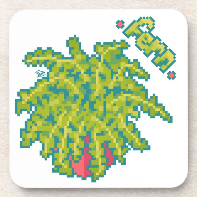 Fern, sail Pixelart, Pixel Art Coaster (Front)