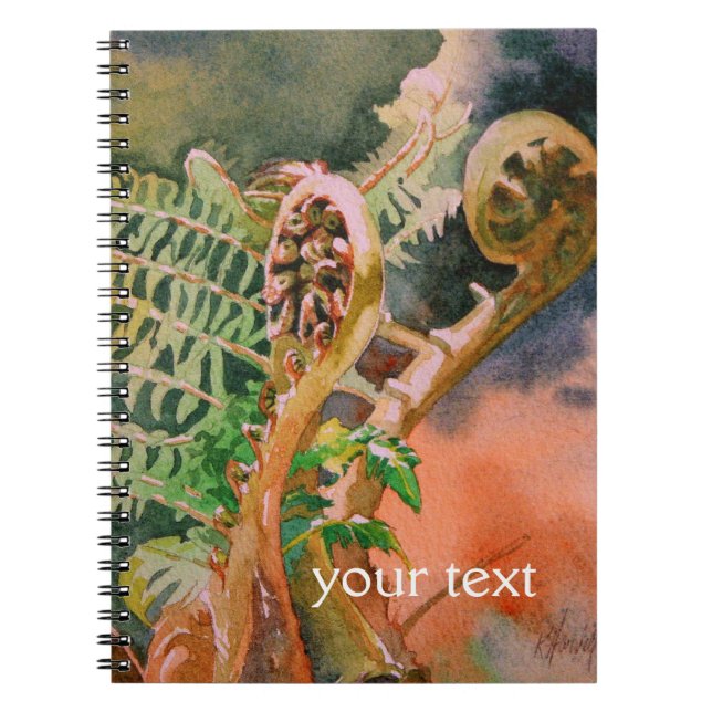 Fern Unfurling Watercolor Fine Art Notebook (Front)