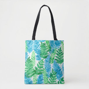 Fern watercolor tote bag