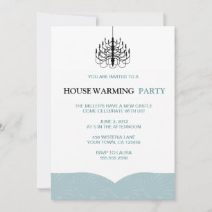 Fern Wings and Chandelier Housewarming Invitations