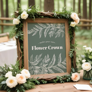 Fern Woodland Flower Crown Station Sign