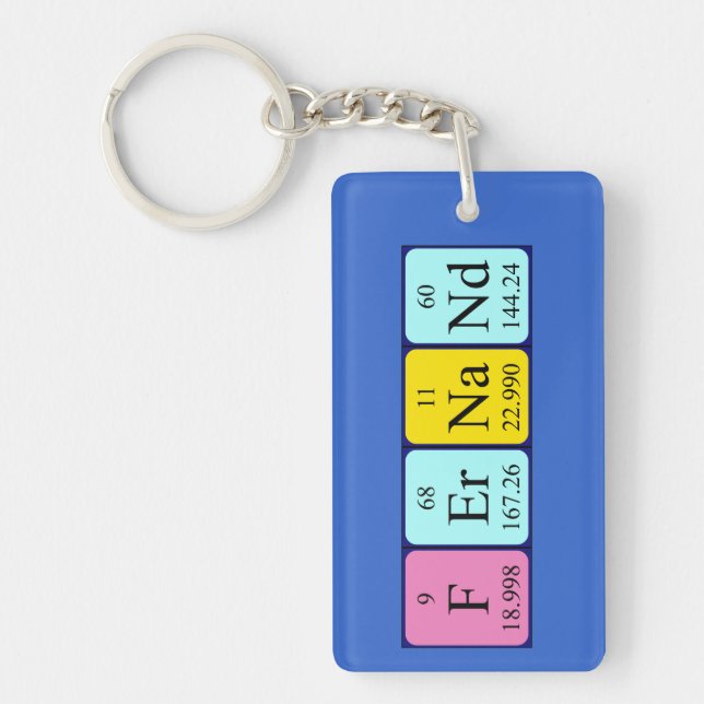 Fernand periodic table name keyring (Front)