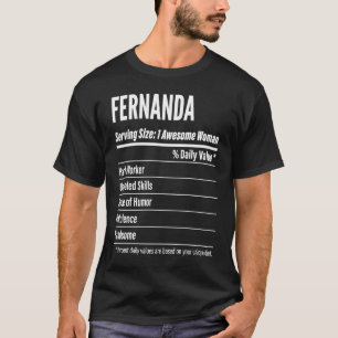 Fernanda  Nutritional Facts Serving Size Calories T-Shirt