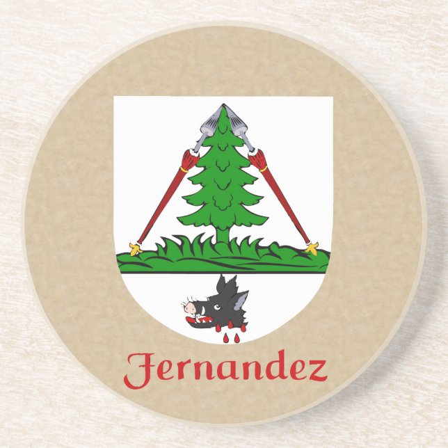 Fernandez Heraldic Shield Coaster (Front)
