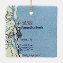 Fernandina Beach FL Vintage Map