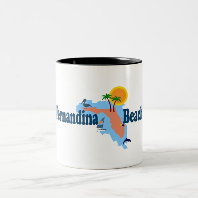 Fernandina Beach. Two-Tone Coffee Mug (Center)