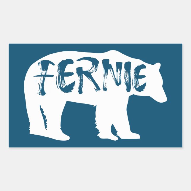 Fernie British Columbia Bear Rectangular Sticker (Front)