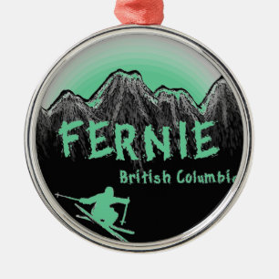Fernie British Columbia Canada ski Metal Ornament