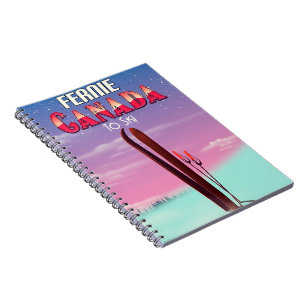 Fernie Canada ski travel poster. Notebook