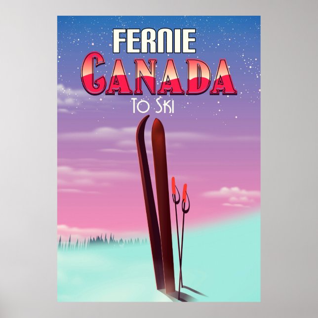 Fernie Canada ski travel poster. Poster (Front)