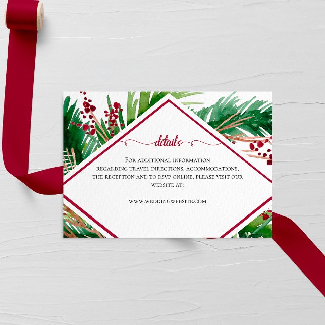 Ferns and Berries Winter Wedding Enclosure Card (Creator Uploaded)