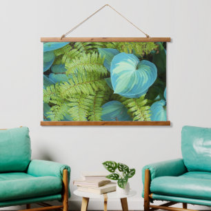 Ferns and Variegated Hosta Botanical Hanging Tapestry