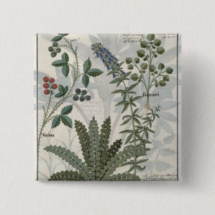 Ferns, Brambles and Flowers 15 Cm Square Badge