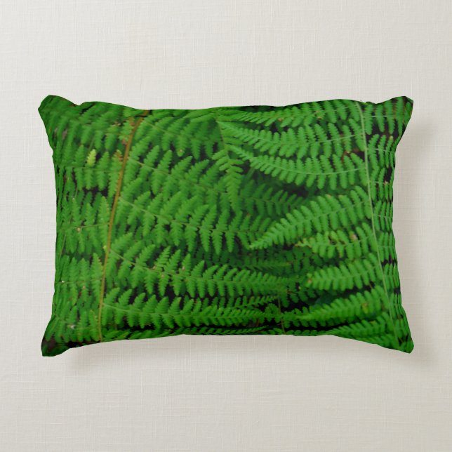 Ferns Bright Green solid colour plain pillow (Front)