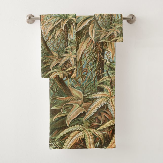 Ferns, Filicinae Laubfarne by Ernst Haeckel Bath Towel Set (Insitu)