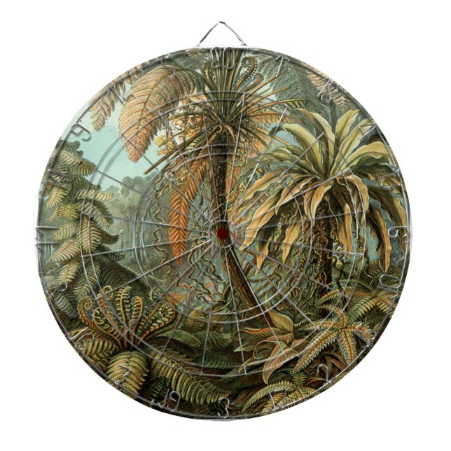 Ferns Palm Tree Antique Botanical Ferns Art Dartboard (Front)