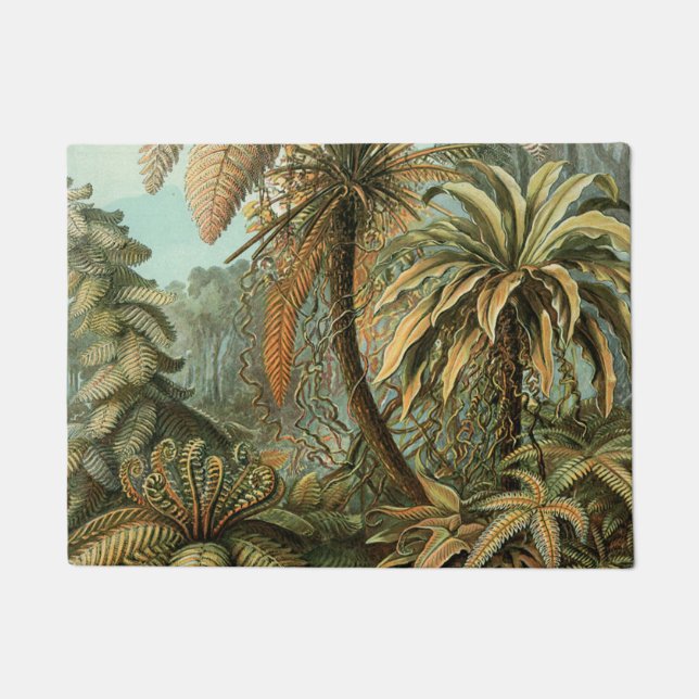 Ferns Palm Tree Antique Botanical Ferns Art Doormat (Front)