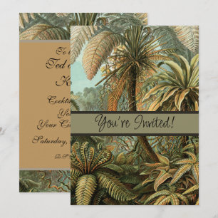 Ferns Palm Tree Antique Botanical Ferns Art Invitation