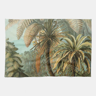 Ferns Palm Tree Antique Botanical Ferns Art Tea Towel