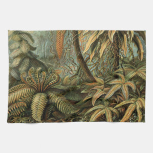 Ferns Palm Tree Antique Botanical Ferns Art Tea Towel