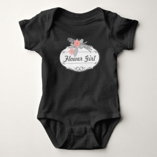 Ferns Roses Acorns Flower Girl Wedding Party Baby Bodysuit