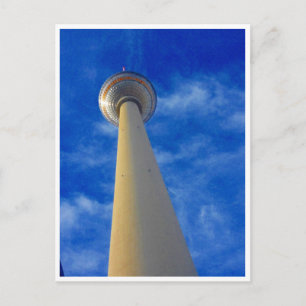 fernsehturm blau postcard