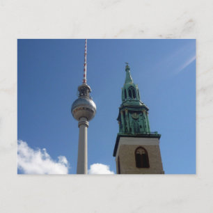 fernsehturm spire postcard