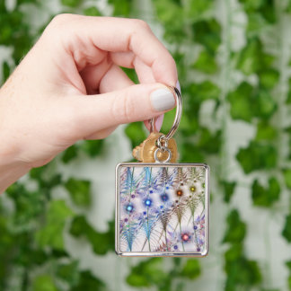 Ferns'N Flowers Abstract Key Ring